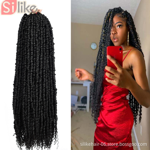 Pre-twisted Passion Twist Hair 22 inch Passion Twist Crochet Hair Pre Looped Bohemian  Synthetic Braiding Passion Twist hair